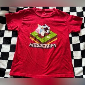 Size xsmall Red Minecraft Moocraft cows Graphic Tee